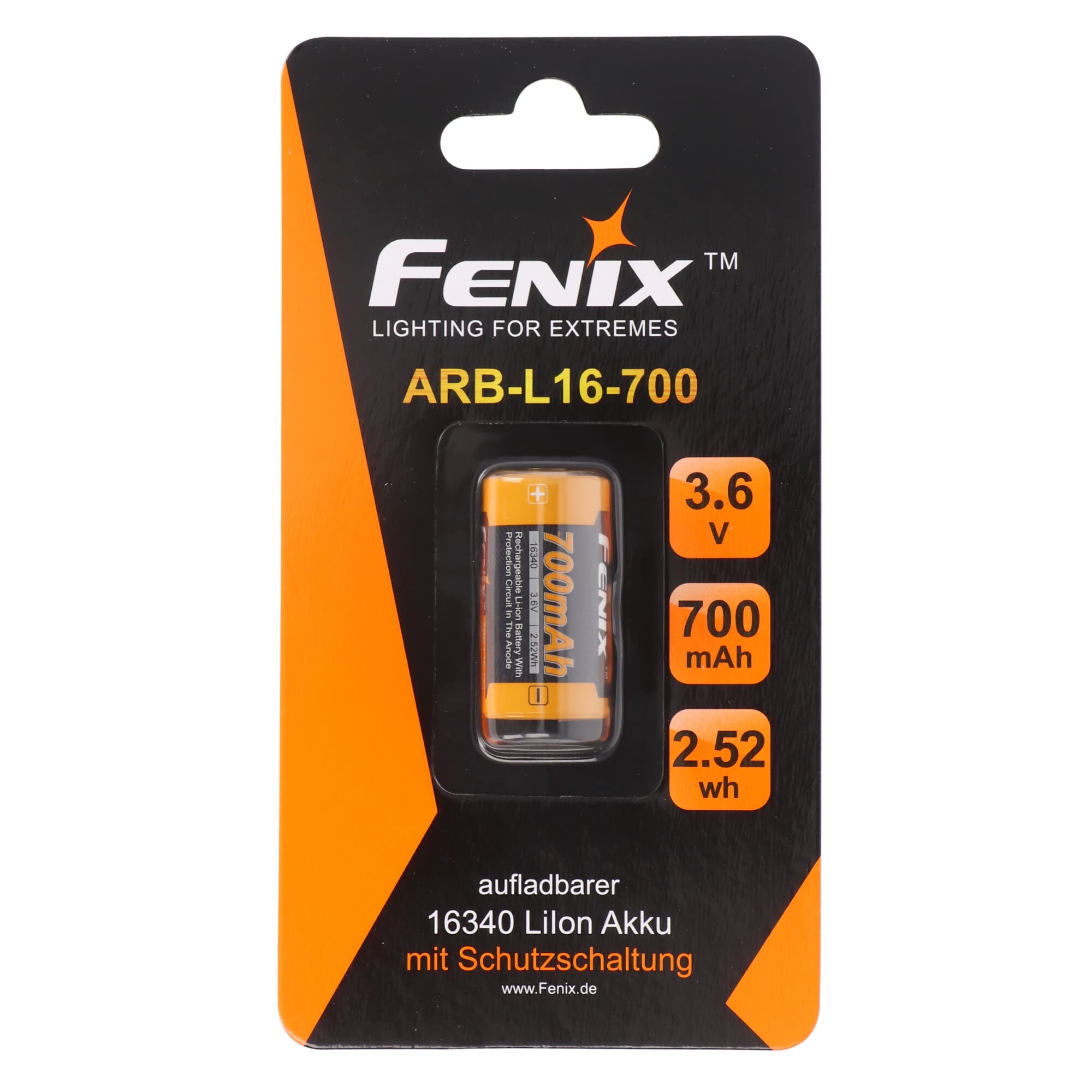 CR123 Une batterie Li-ion rechargeable 3,7 volts min.700mAh, typique 760mAh, max. 820mAh, 35x16mm avec boîte de transport Batterie-Boutique.fr