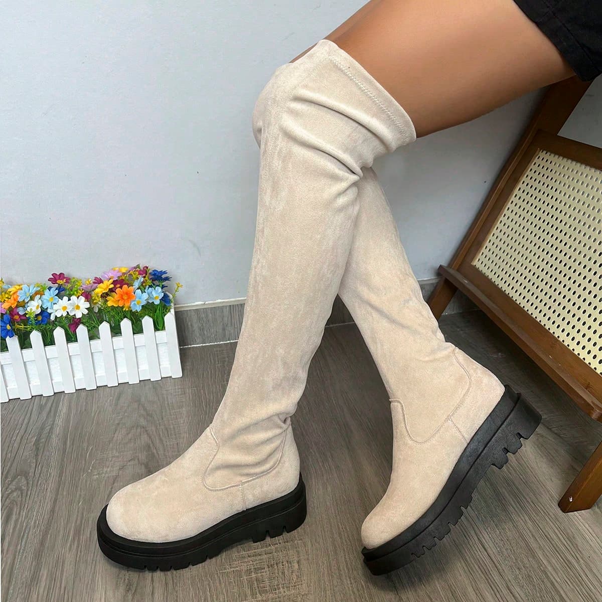 Grande Taille Bottes De Mode Femme Au-Dessus Du Genou , Ajusté Élastique , sexy Style Européen performance Botte